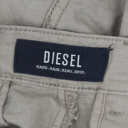 Diesel Men’s Beige Cargo Shorts Size 32 Cotton Canvas Summer