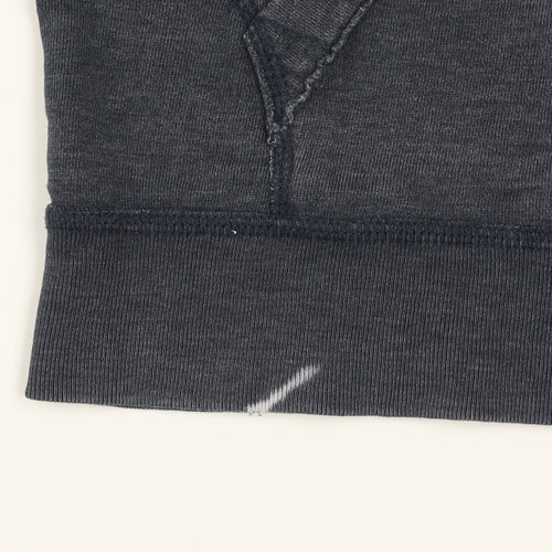 Hollister Men Blue Pullover Hoodie M Logo Graphic Cotton Blend