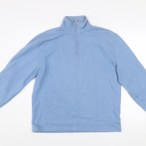 Topman Men’s Blue 1/2 Zip Fleece Sweatshirt Size S Regular Fit