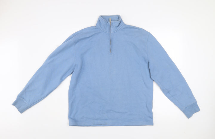 Topman Men’s Blue 1/2 Zip Fleece Sweatshirt Size S Regular Fit
