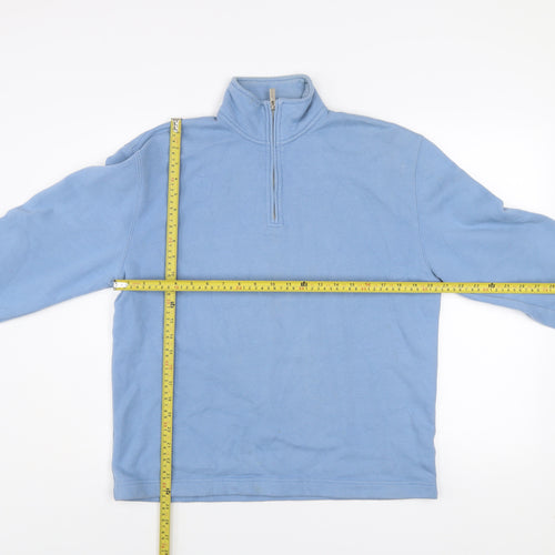 Topman Men’s Blue 1/2 Zip Fleece Sweatshirt Size S Regular Fit