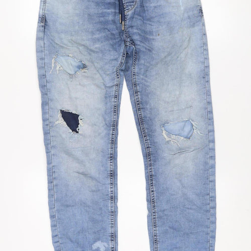 Celio Blue French Market Skinny Fit Light Blue Distressed Jeans Men EUR 36