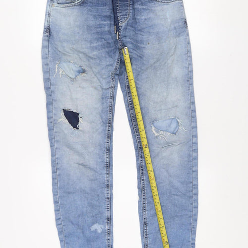 Celio Blue French Market Skinny Fit Light Blue Distressed Jeans Men EUR 36