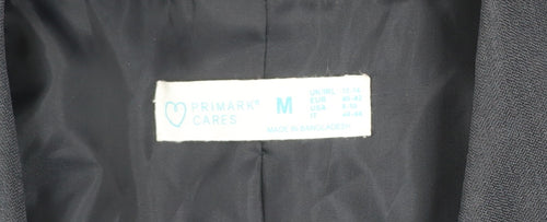 Primark Women Black Regular Fit One-Button Blazer Jacket Size M 12-14