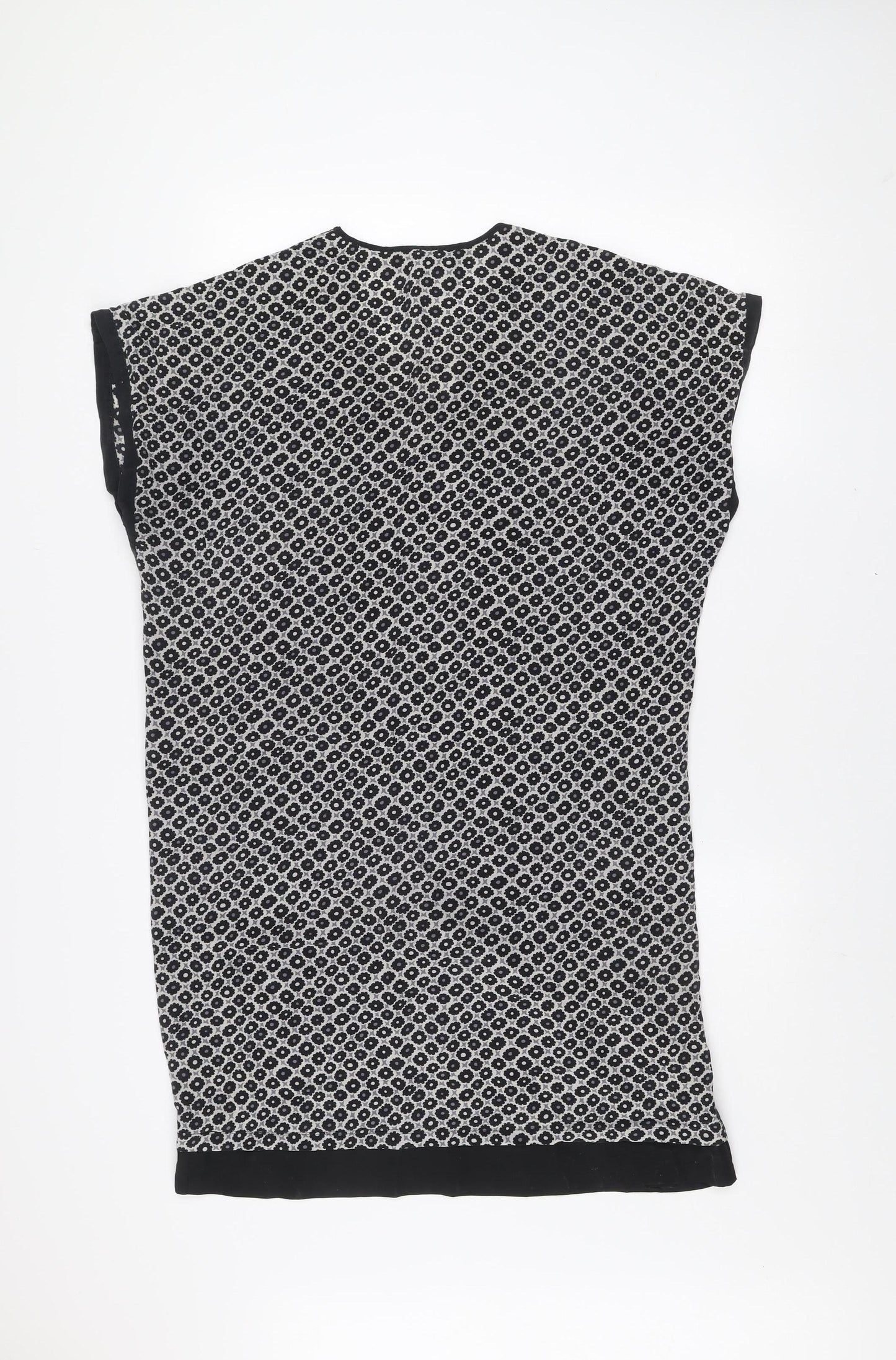 Gerard Darel Women's Black Floral Viscose Sleeveless Shift Dress Size 10