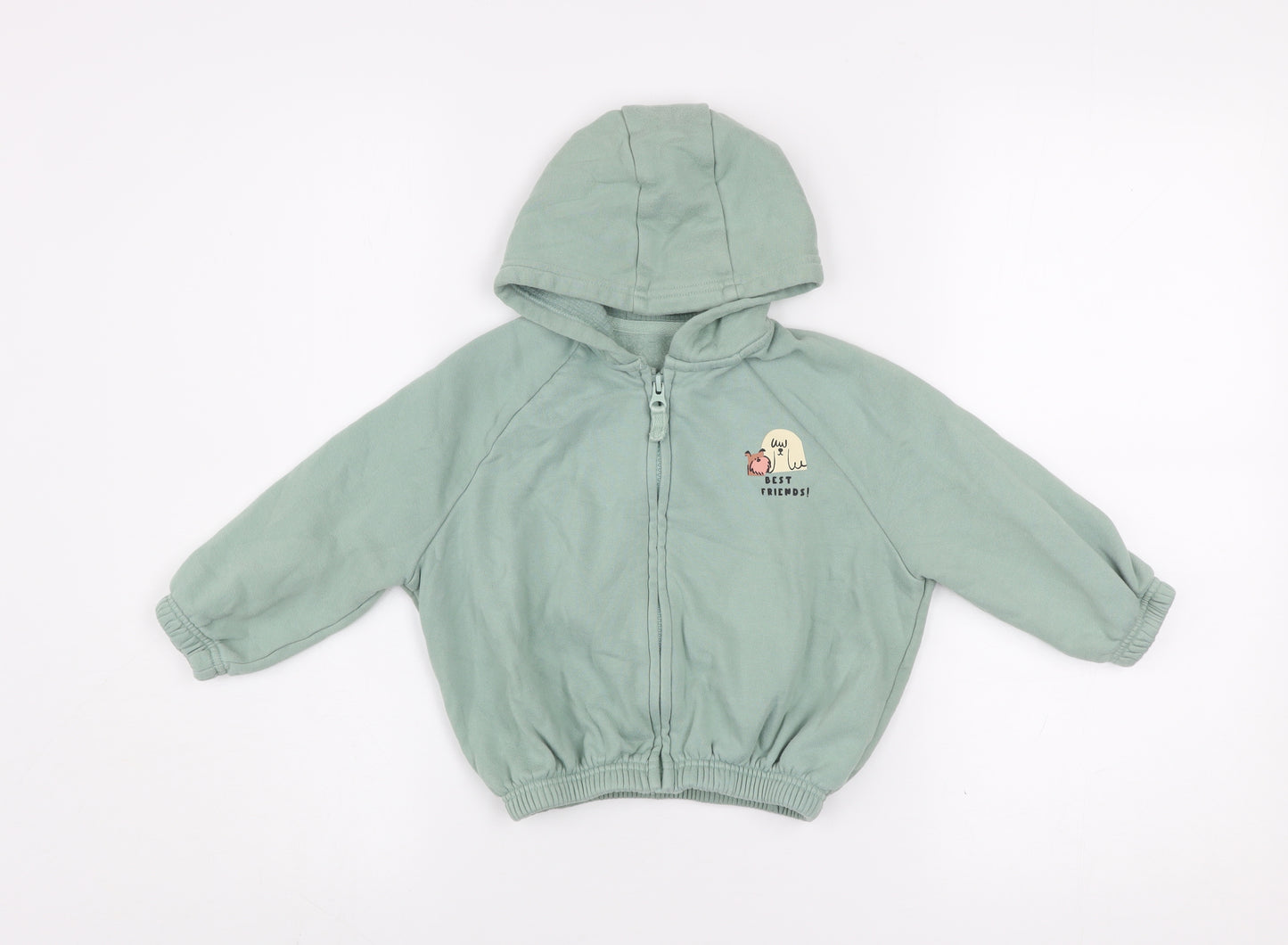 Bonnes Stores Girls Green Hooded Full Zip Jacket 2-3 Years Best Friends Print