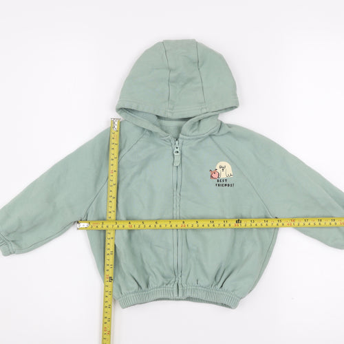 Bonnes Stores Girls Green Hooded Full Zip Jacket 2-3 Years Best Friends Print
