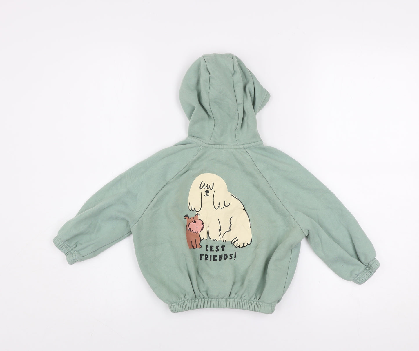 Bonnes Stores Girls Green Hooded Full Zip Jacket 2-3 Years Best Friends Print