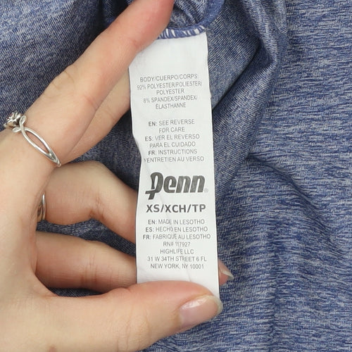 Penn Womens Blue XS Short Sleeve Athletic T-Shirt Top