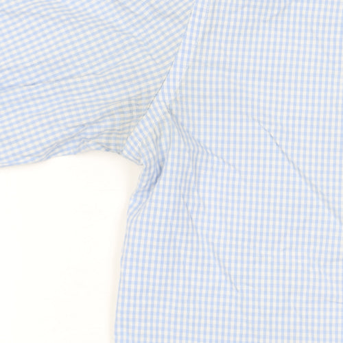 Paraffin Men’s Blue Check Long Sleeve Button-Up Cotton Shirt Size L