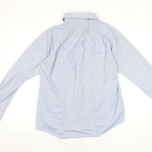 Benetti Men’s Blue Slim Fit Stretch Cotton Button-Up Shirt L