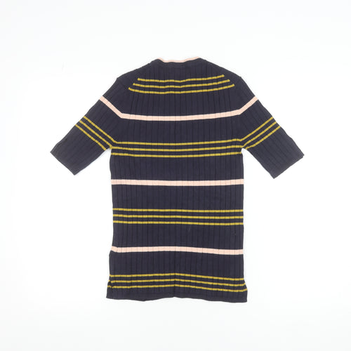 Marks and Spencer Women’s Blue Striped Knit Short Sleeve Top Size 10