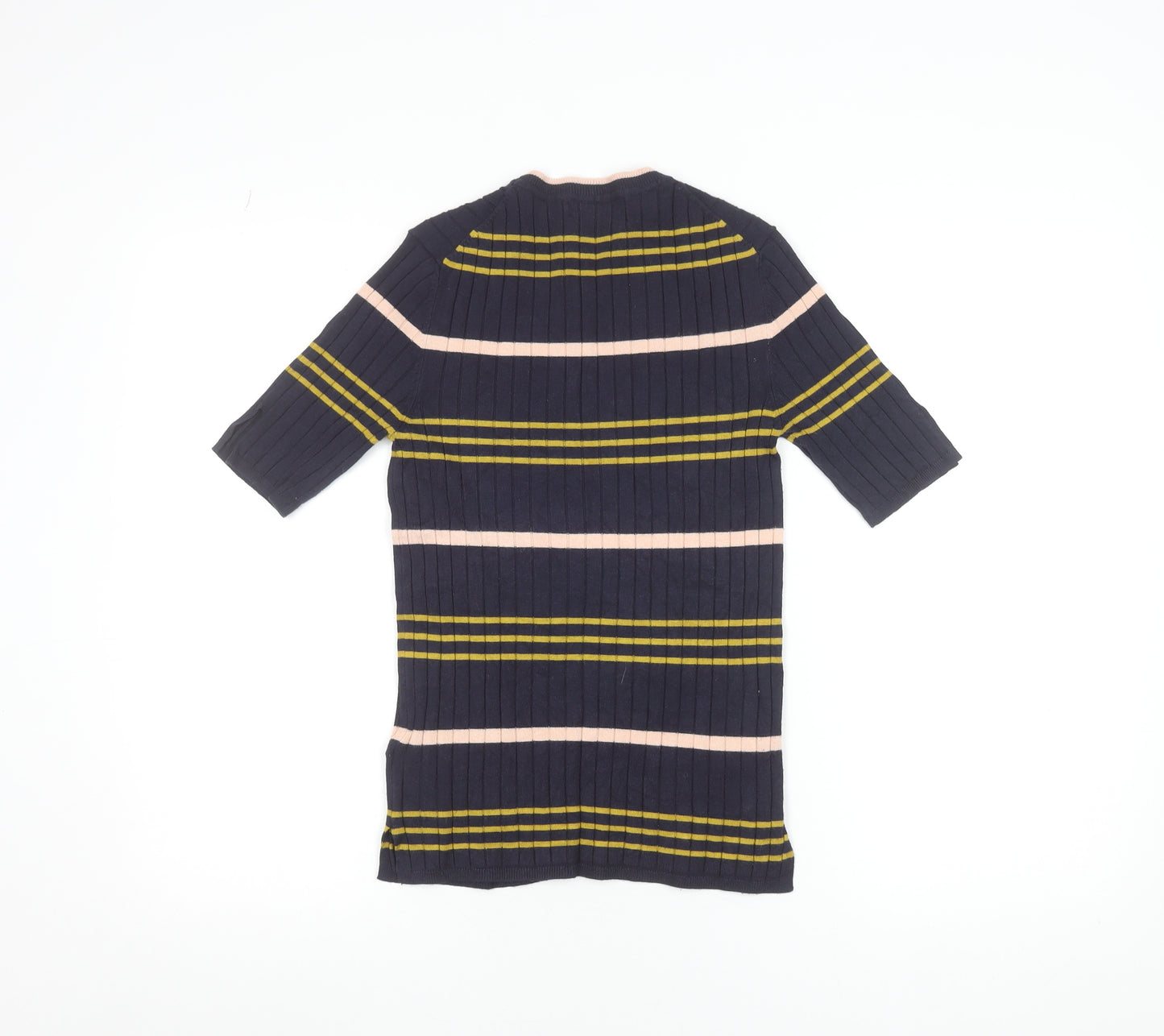 Marks and Spencer Women’s Blue Striped Knit Short Sleeve Top Size 10