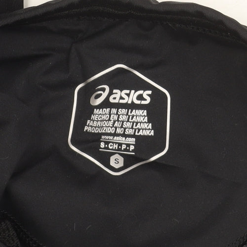 Asics Womens Black Blue Running Leggings Size S Moisture Wicking