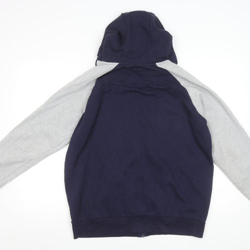 Henleys Men's Blue & Grey Full Zip Hooded Active Jacket Size L