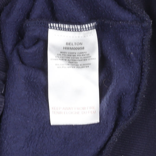 Henleys Men's Blue & Grey Full Zip Hooded Active Jacket Size L