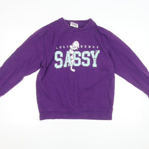 Looney Tunes Womens Purple Lola Bunny Sassy Sweatshirt Size 8-10
