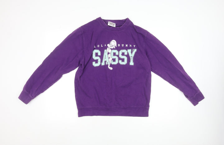Looney Tunes Womens Purple Lola Bunny Sassy Sweatshirt Size 8-10