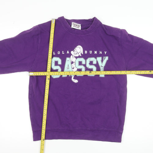 Looney Tunes Womens Purple Lola Bunny Sassy Sweatshirt Size 8-10