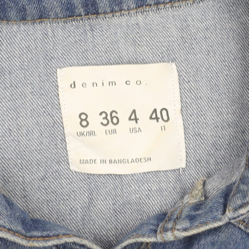 Denim Co. Women's Blue Long Sleeve Shirt Dress Size 8 Casual Denim