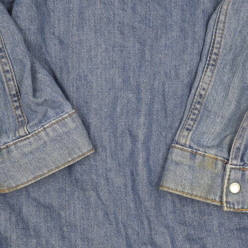 Denim Co. Women's Blue Long Sleeve Shirt Dress Size 8 Casual Denim