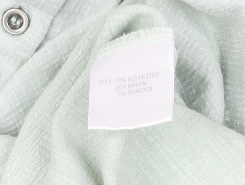Jane + Delancey Men Green L Short Sleeve Crew Neck Button T-Shirt