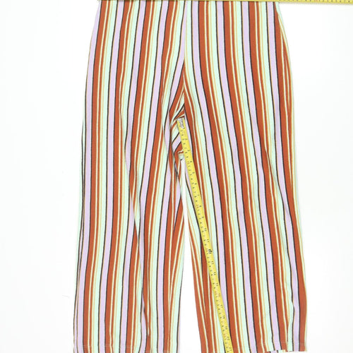 Urban Outfitters Women’s Multicoloured Striped Wide-Leg Trousers M