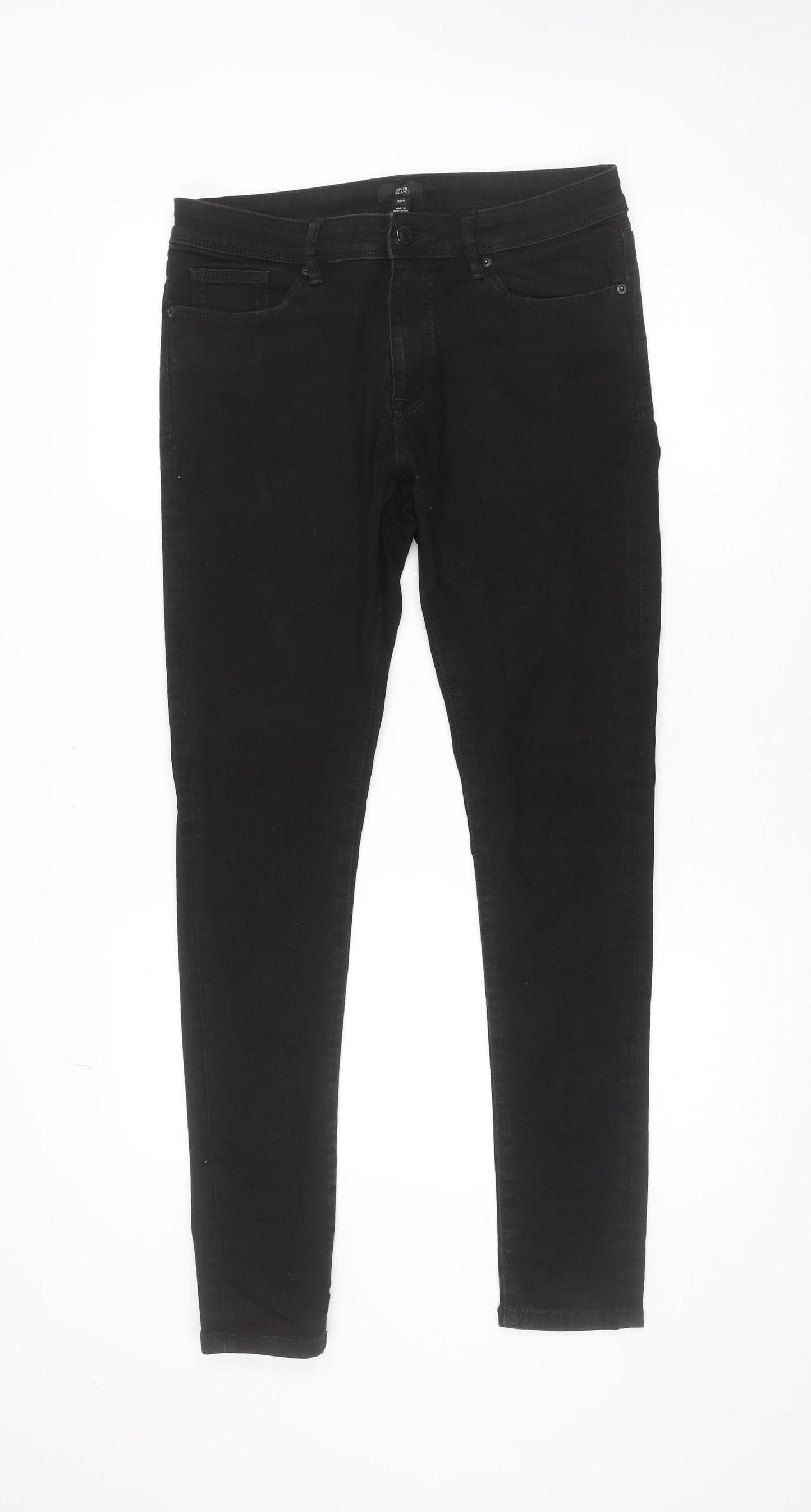 River Island Men's Black Slim Fit Jeans 32R Classic Denim