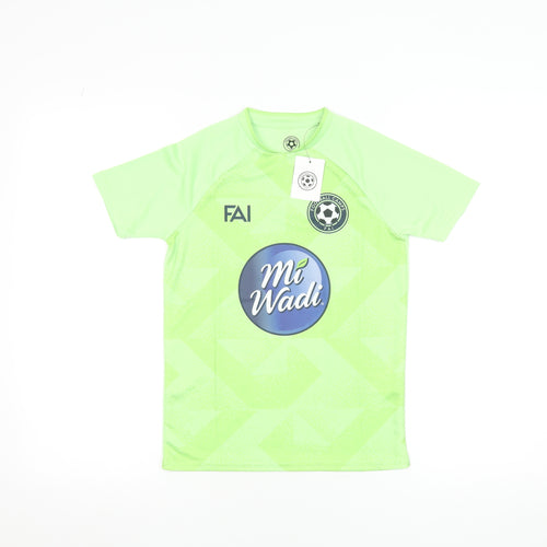 FAI Football Camps Boys Green Short Sleeve Football Jersey T-Shirt S