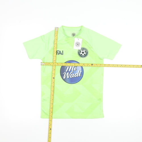FAI Football Camps Boys Green Short Sleeve Football Jersey T-Shirt S