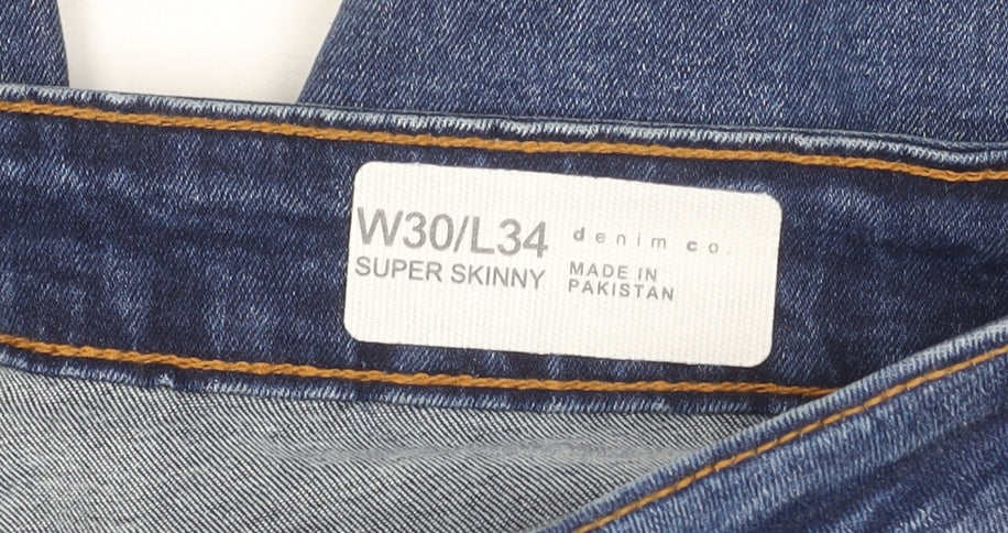 Denim Co Men's Blue Super Skinny Jeans W30 L34