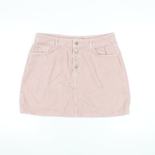 Denim Co. Women Pink Corduroy A-Line Skirt Size 16