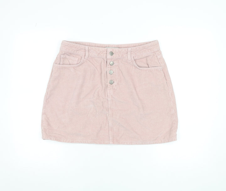 Denim Co. Women Pink Corduroy A-Line Skirt Size 16