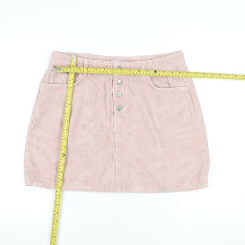 Denim Co. Women Pink Corduroy A-Line Skirt Size 16