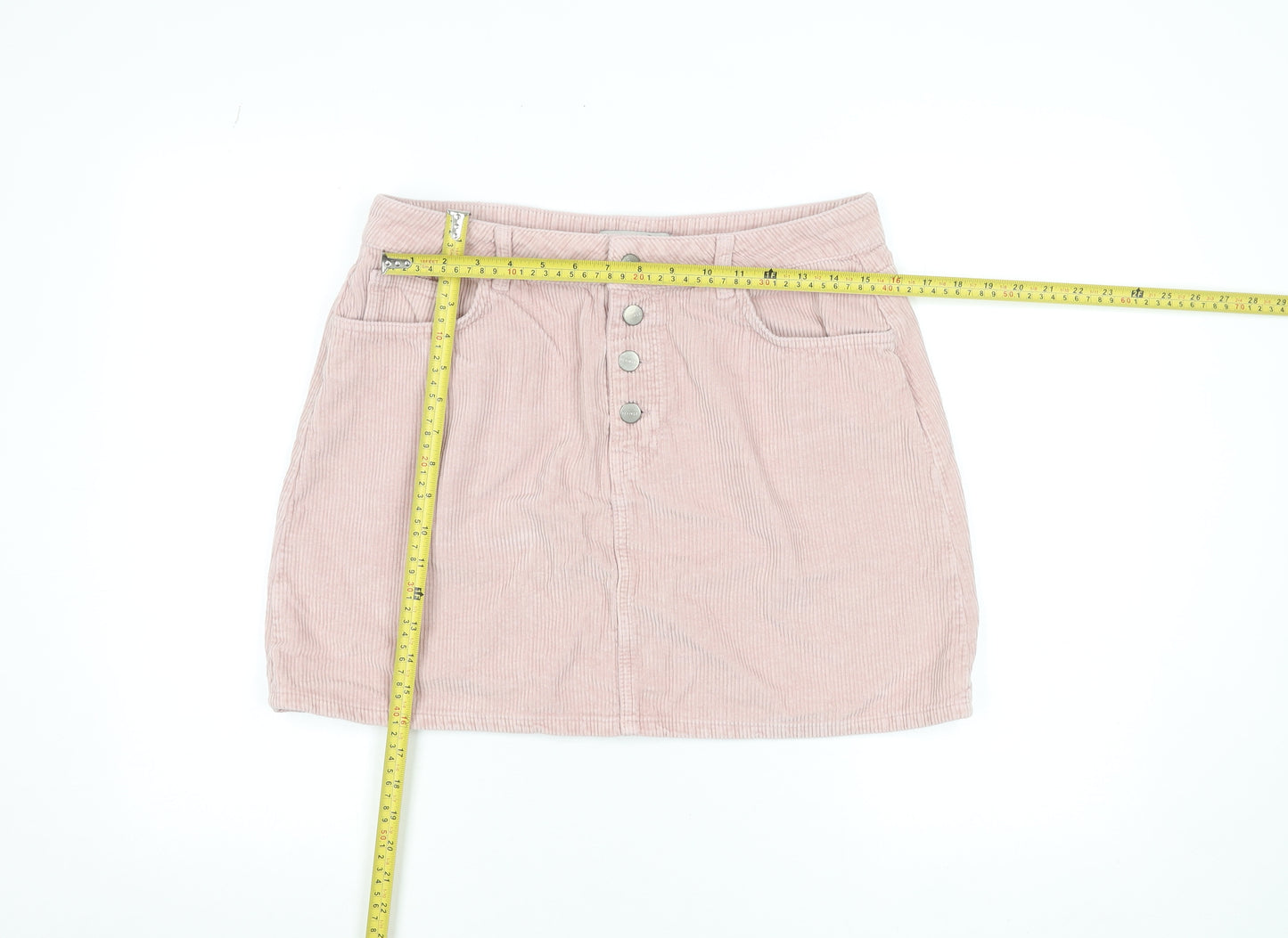 Denim Co. Women Pink Corduroy A-Line Skirt Size 16