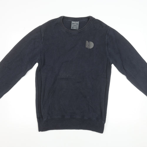 Diesel Men's Black Cotton Crew Neck Pullover Jumper XL