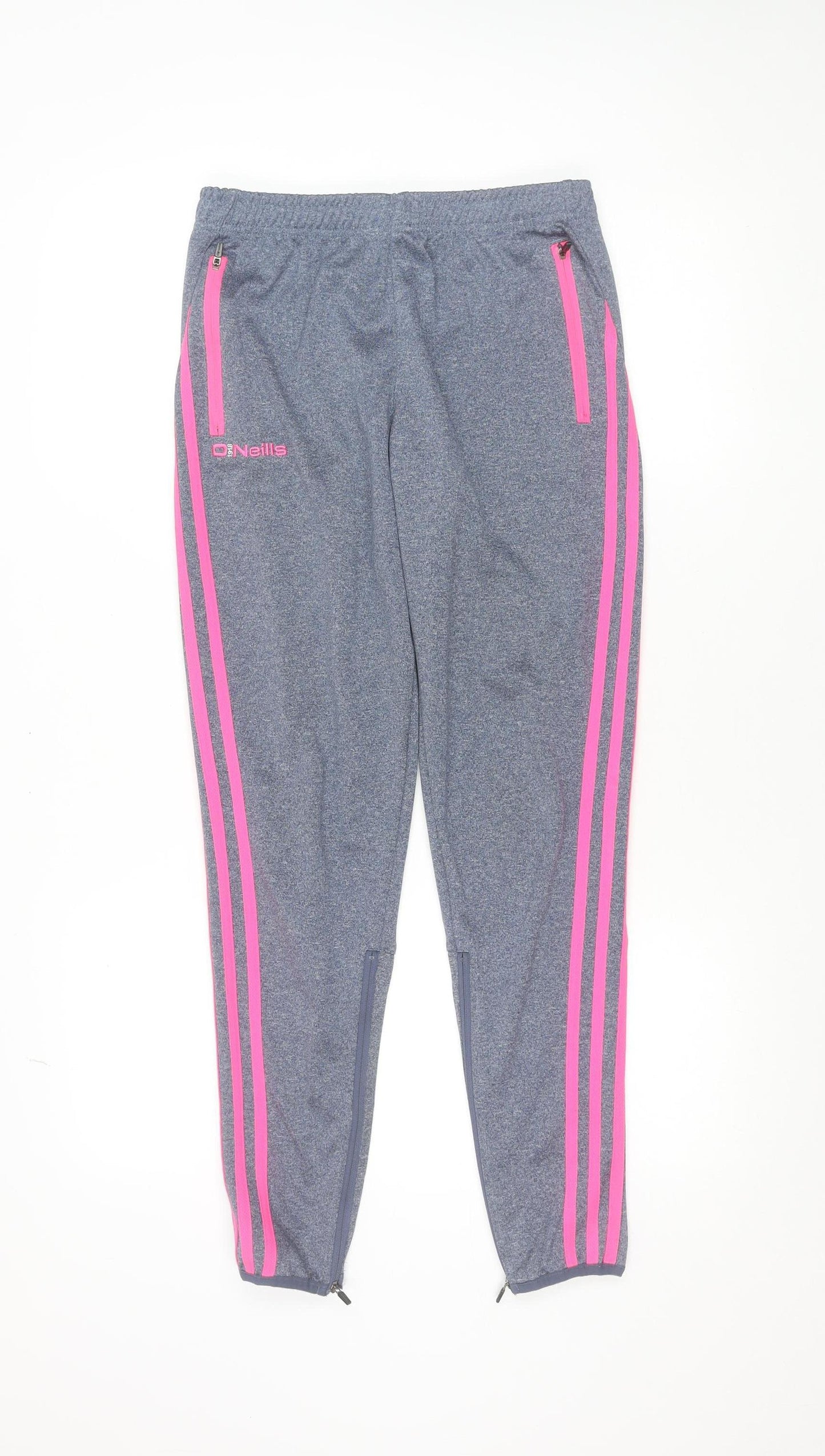O'Neills Womens Grey Track Pants Size 8 Quick Dry Zip Pockets