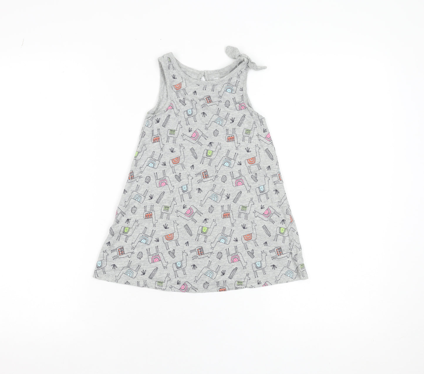 Baby Gap Girls Grey Animal Print A-Line Sleeveless Dress 3 Years