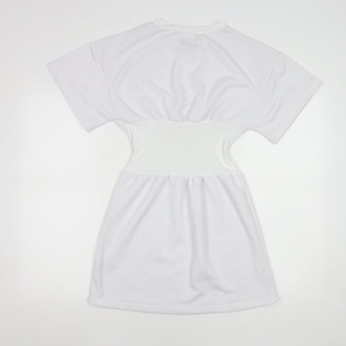 Sixth June Women’s White T-Shirt Dress S Corset Waist Short Sleeve