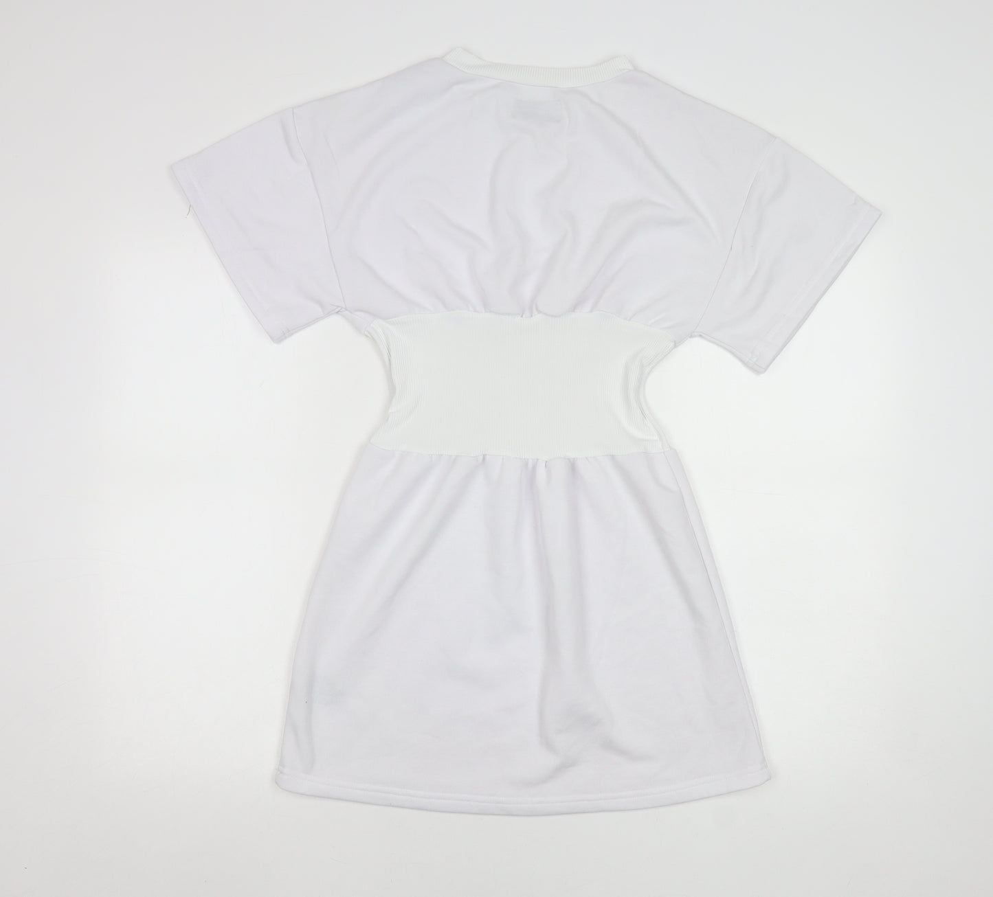 Sixth June Women’s White T-Shirt Dress S Corset Waist Short Sleeve