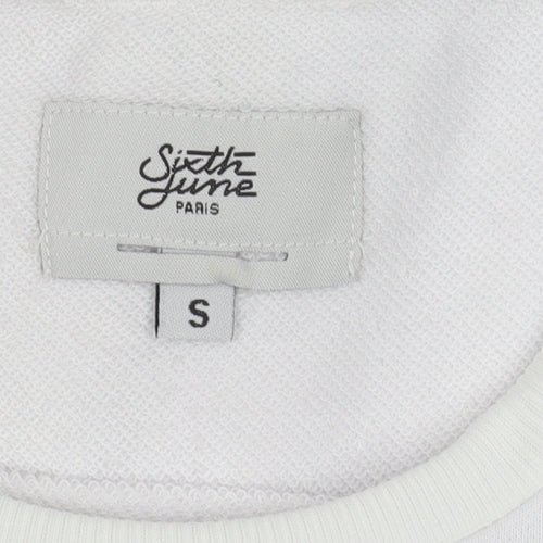 Sixth June Women’s White T-Shirt Dress S Corset Waist Short Sleeve