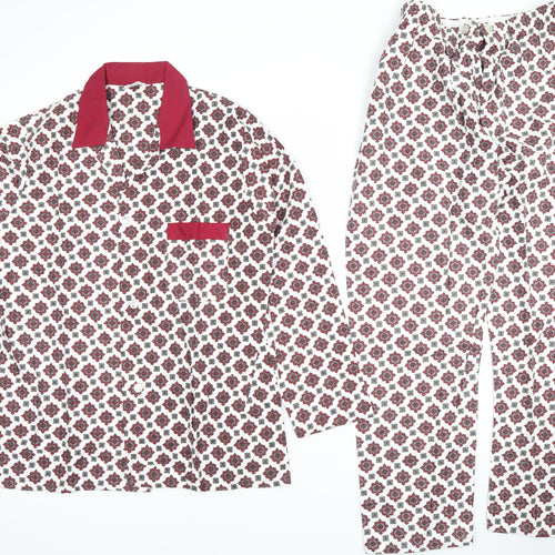 St. Bernard Womens White Geometric Cotton Pyjama Set M