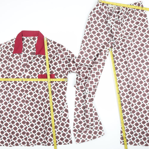 St. Bernard Womens White Geometric Cotton Pyjama Set M
