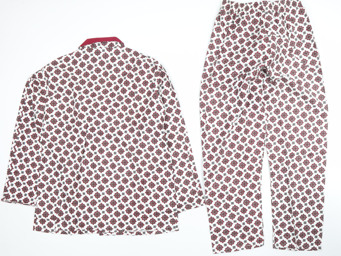 St. Bernard Womens White Geometric Cotton Pyjama Set M