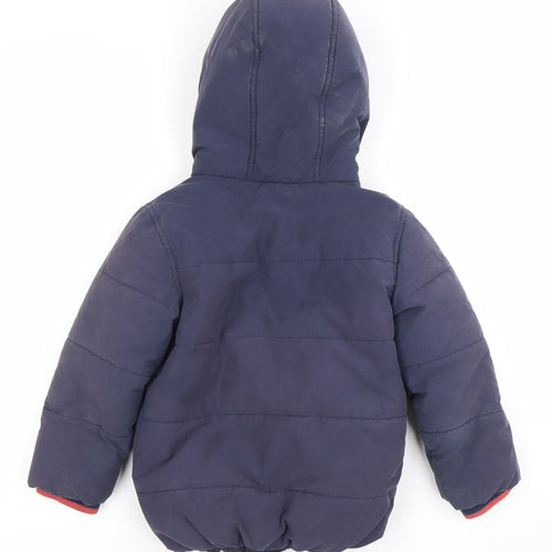 Crew Clothing Boys Blue Hooded Puffer Jacket 5-6 Years Quilted Winter Coat