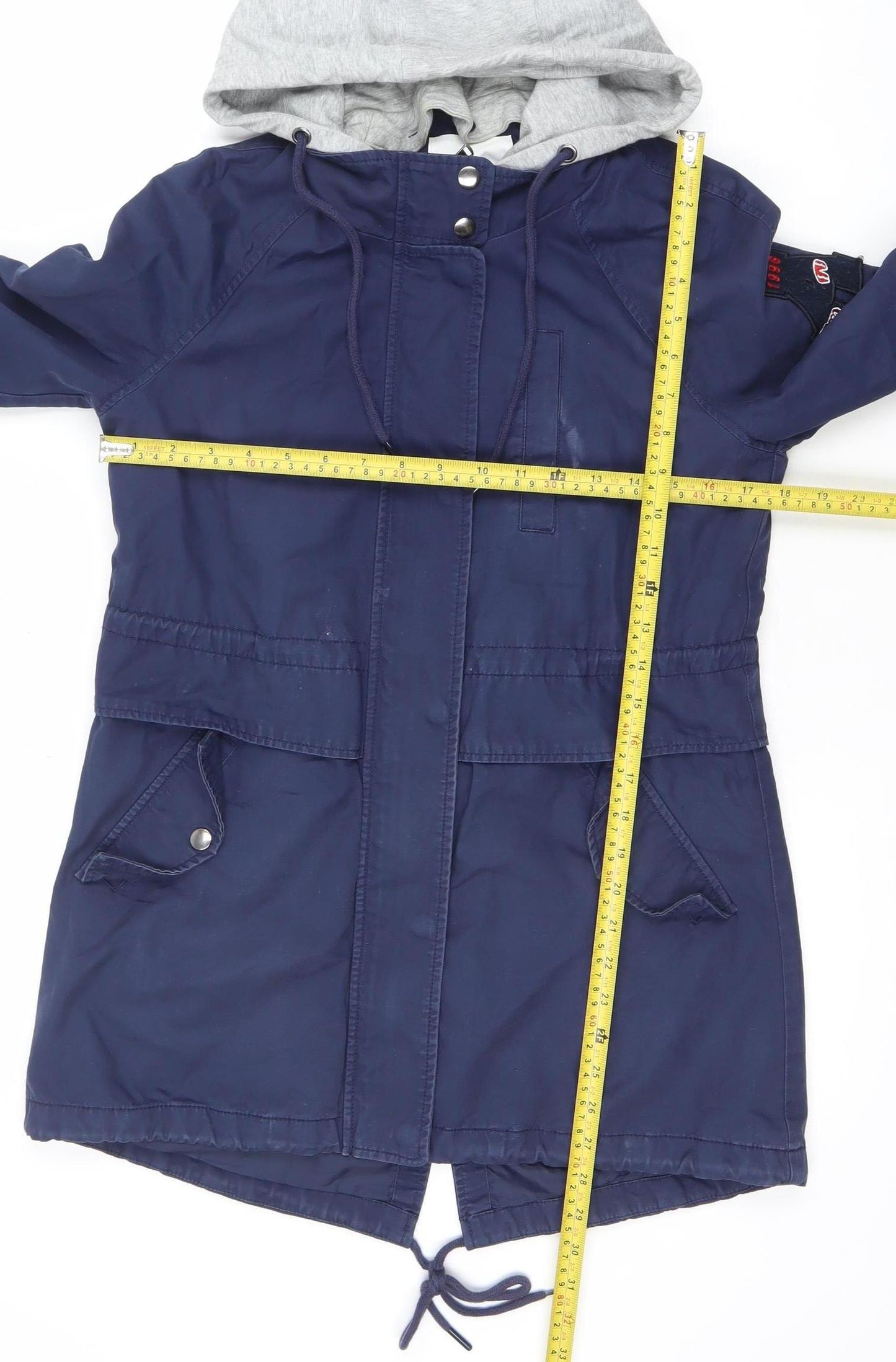 Semir Women’s Blue Hooded Parka Jacket Size S Polyester Casual
