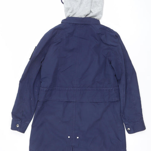 Semir Women’s Blue Hooded Parka Jacket Size S Polyester Casual