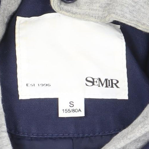 Semir Women’s Blue Hooded Parka Jacket Size S Polyester Casual