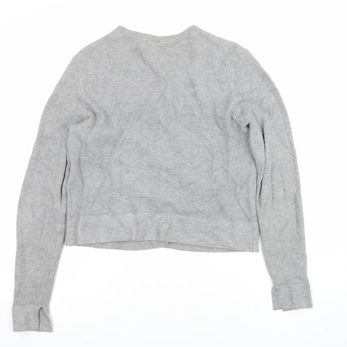 Zara Women Grey Knit Button Cardigan Small Long Sleeve Lightweight