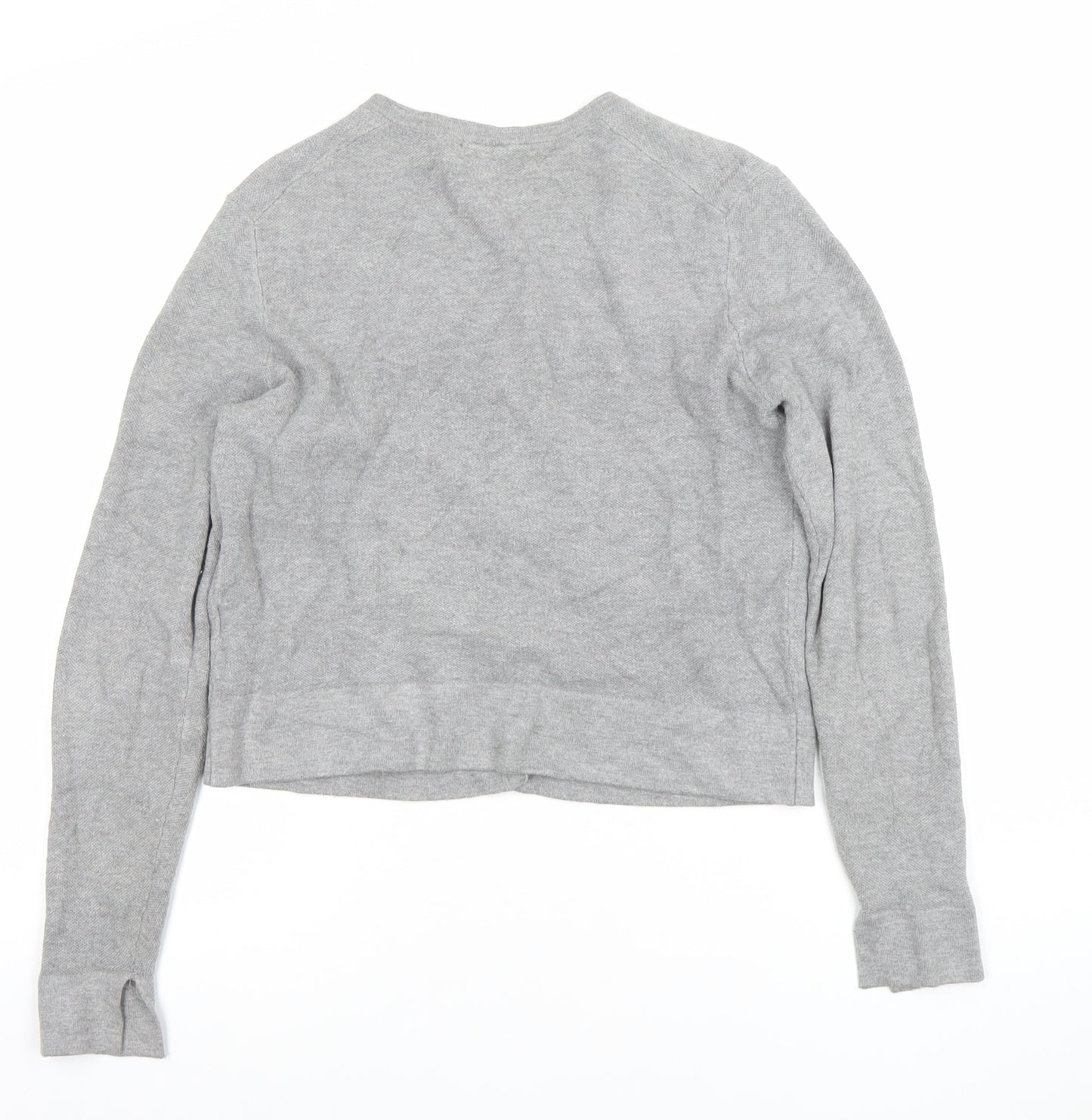 Zara Women Grey Knit Button Cardigan Small Long Sleeve Lightweight